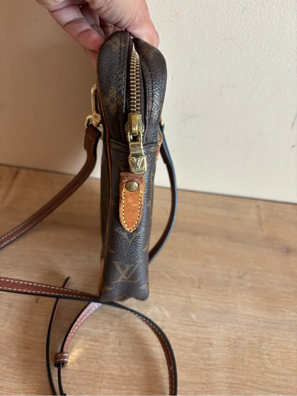 Louis Vuitton Monogram Canvas Small Messenger Bag in Brown and Tan